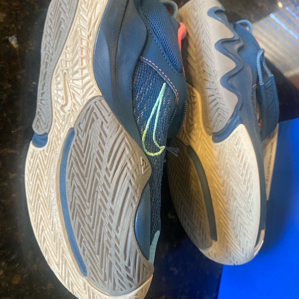 Nike Kids Navy and Coral Athletic Sneakers with Mint Accents - Picture 3 of 3